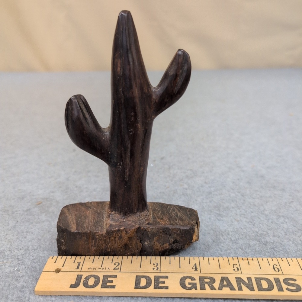 Vintage Hand Carved Ironwood Saguaro Cactus Figurine Desert Folk Art Sculpture - Picture 4 of 5